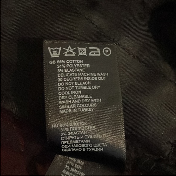 REISS Laura Black Burgundy Red Houndstooth Print Slim Skinny Ankle Pants Size 8 - Picture 16 of 16